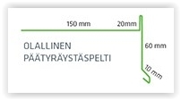 Olallinen räystäspelti 2m musta - Bitumikatteet - 6417547158738 - 1