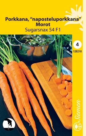 Porkkana SUGARSNAX 54 F1 128210, naposteluporkkana - Puutarhasiemenet - 6415151282108 - 1