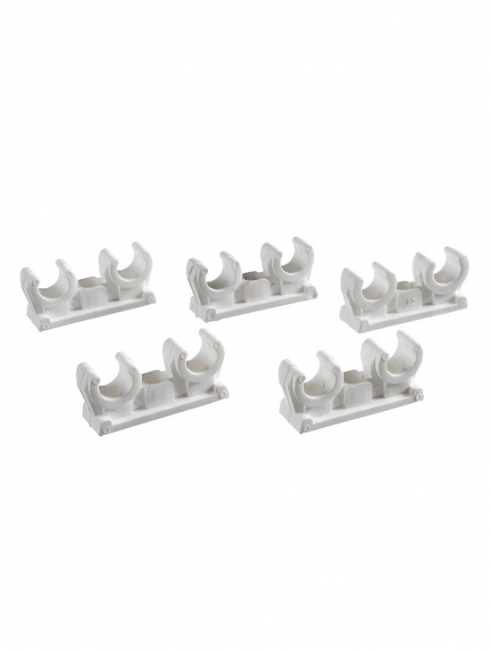 Putkikannake PROF 2-osainen 18mm valkoinen 5kpl - Kannakkeet ja ruuvit - 6405422958528 - 1