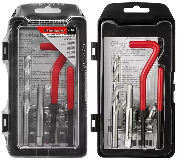 Kierteenkorjaussarja M8X1.25 25-OS. - Kierretapit, vääntimet ja kierreleikkuri - 6420286870038 - 1