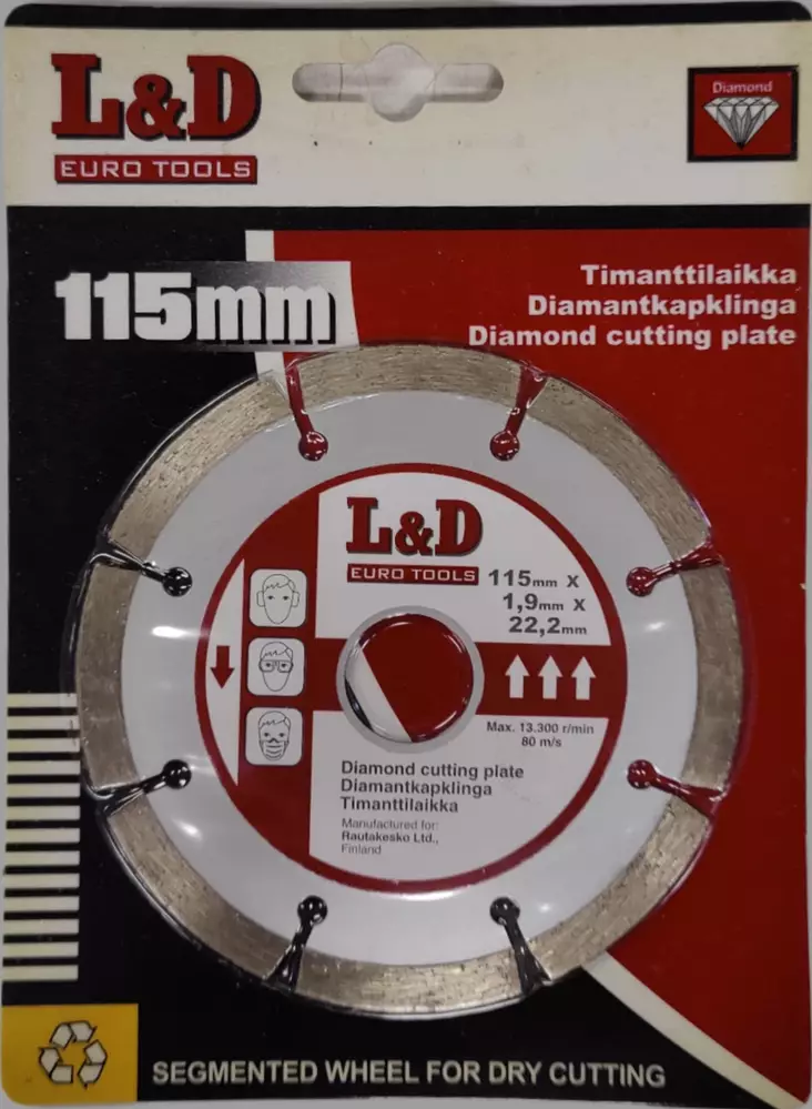 Timanttilaikka 115x1,9x22,2mm - Pyörösahanterät - 6410404749338 - 1