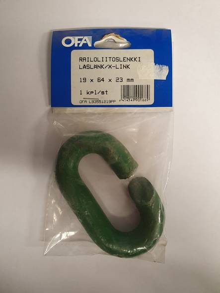 Railoliitoslenkki OFA 19x64x23 mm 1 kpl - Traktoritarvikkeet - 6414549901669 - 1