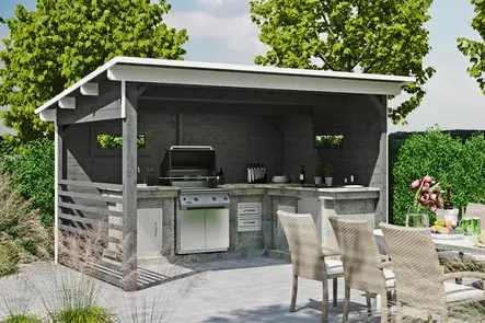 Katos Cello Vimmerby maalattu harmaa 9,3m² - Aitat ja vierasmajat - 6438313621539 - 1