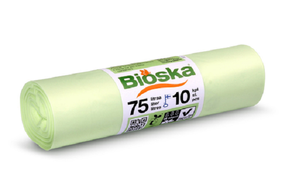 Bioska Bioastian suojasäkki 75l 10kpl - Kompostikuivikkeet ja huussikuivikkeet - 6414630019969 - 1