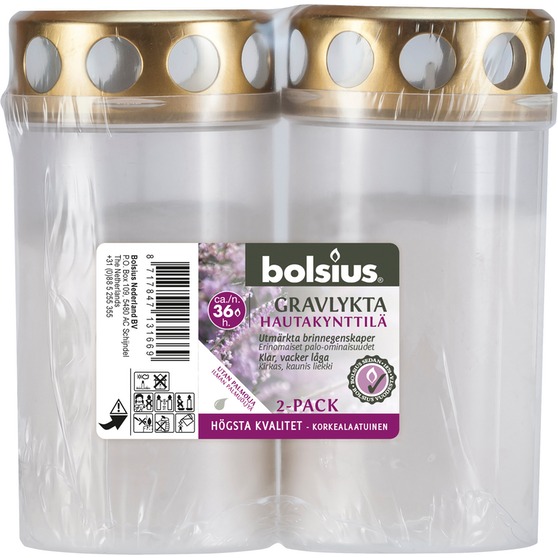 Hautakynttilä Bolsius 36h 2kpl - Ulkotulisijat - 8717847131669 - 1