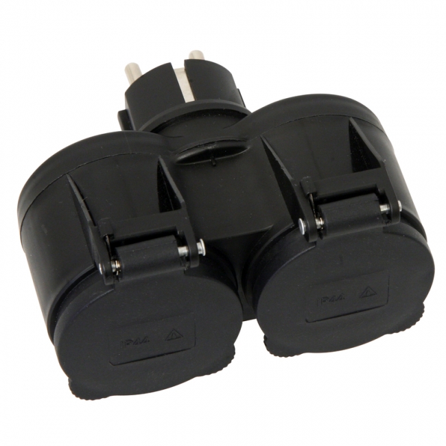 Jatkopistorasia OPAL 2-OS. SCHUKO 16A IP44 - Jatkopistorasiat ja pistotulpat - 6413821240489 - 1