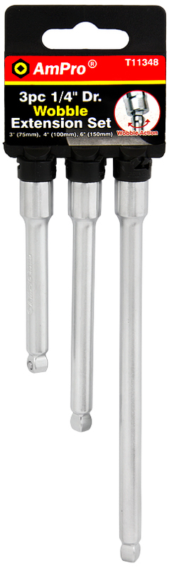 Jatkovarsisarja 1/4" 3-OS, WOBBLE - Hylsyt ja kuusiokoloavaimet - 795609113489 - 1