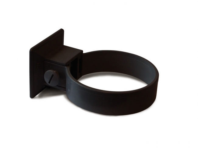 Putkenkiinitinsarja, muovi Ø 90 mm, sis. 2 kiinnitintä Musta - Sadevesijärjestelmät - 5702778275509 - 1