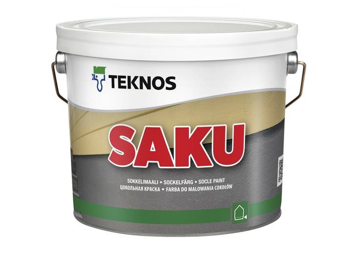 Saku Sokkelimaali 9l PM1 valkoinen - Kivipintamaalit ja pohjusteet - 6414620008799 - 1