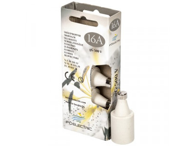 Tulppasulake IFO DII 16A 500V 5 kpl - Sähköasennustarvikkeet, rasiat ja sulakk - 7312904792169 - 2