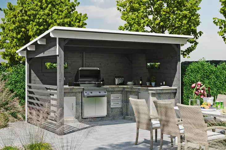 Katos Cello Vimmerby maalattu harmaa 9,3m² - Aitat ja vierasmajat - 6438313621539 - 1